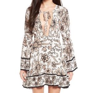 For Love And Lemons | Ayla Plunging Neck Dress | L